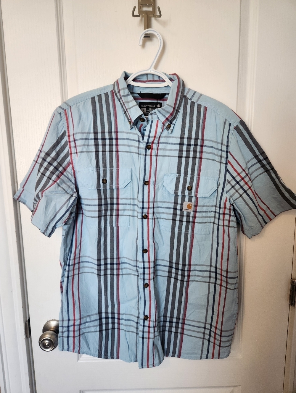 Men's Carhartt Short Sleeve Button Down Shirt Size Medium Regular